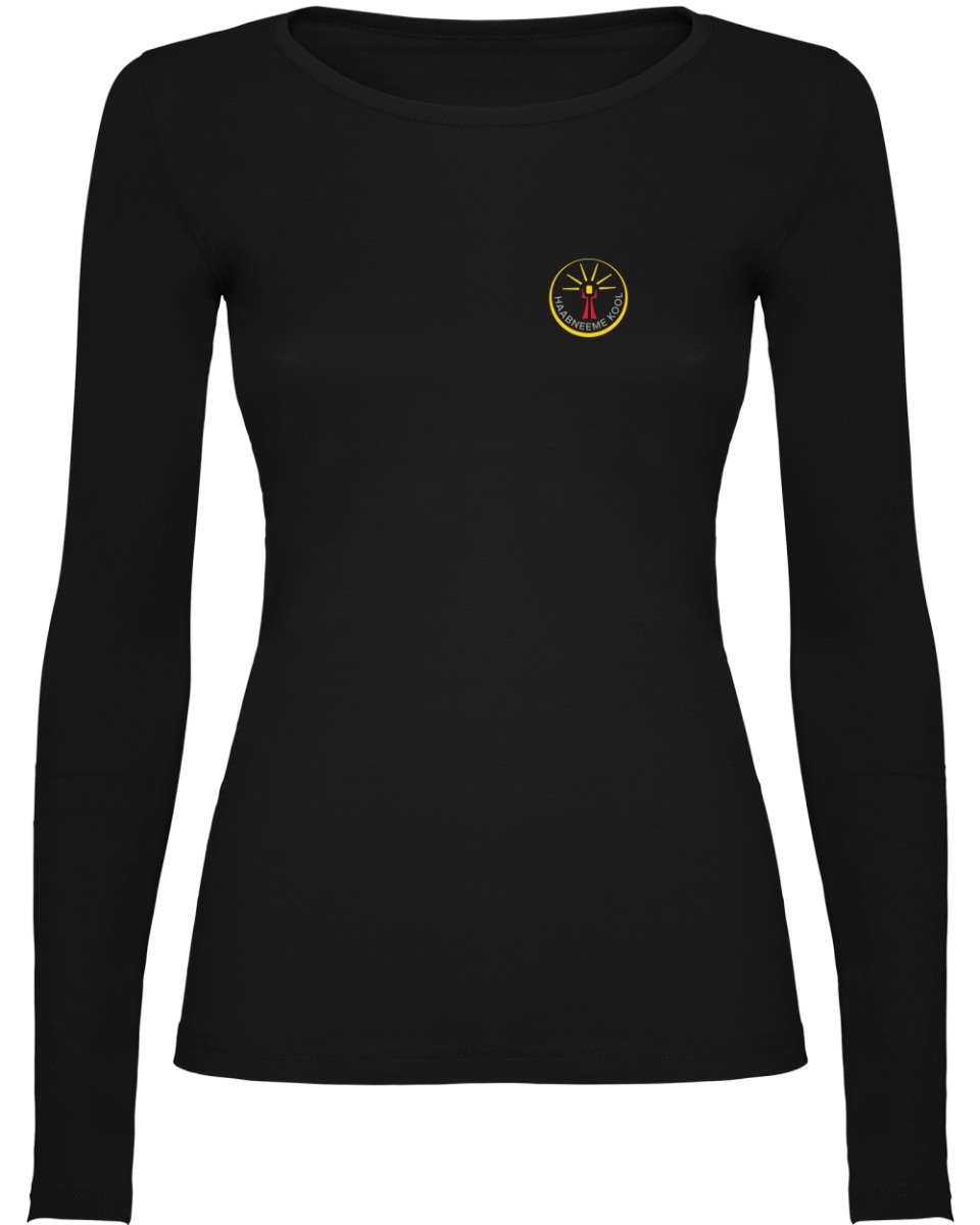 Naiste pikkade varrukatega särk, must