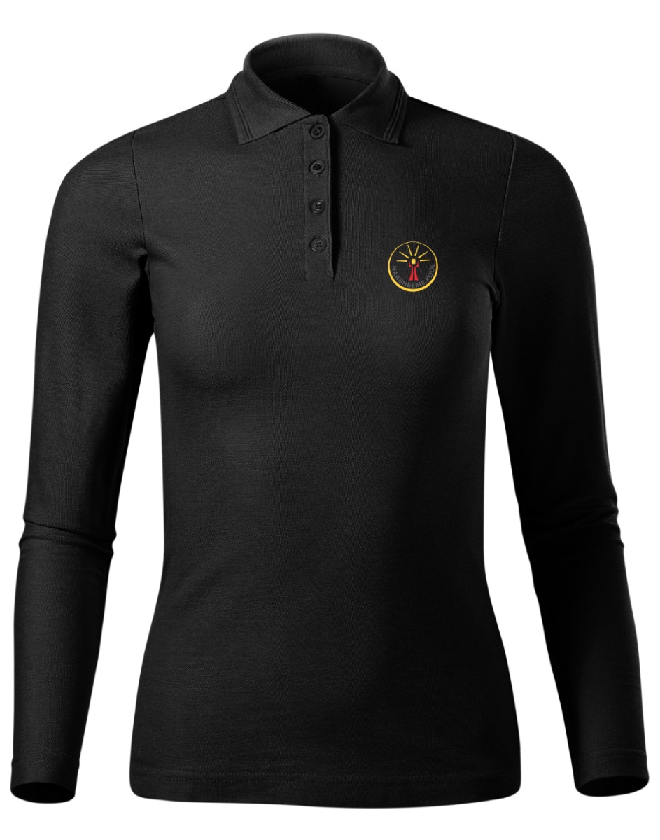 Naiste pikkade varrukatega polosärk, must