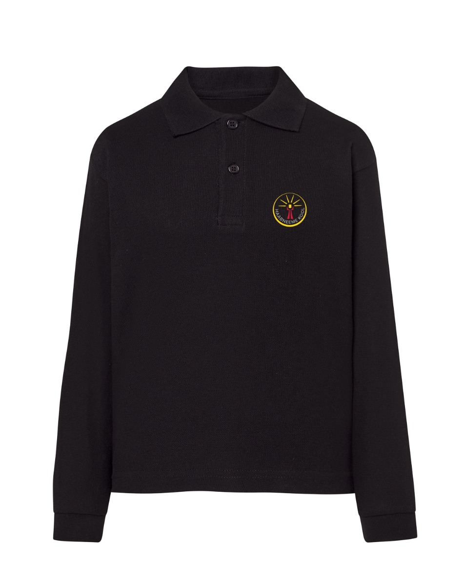 Laste pikkade varrukatega polosärk, must