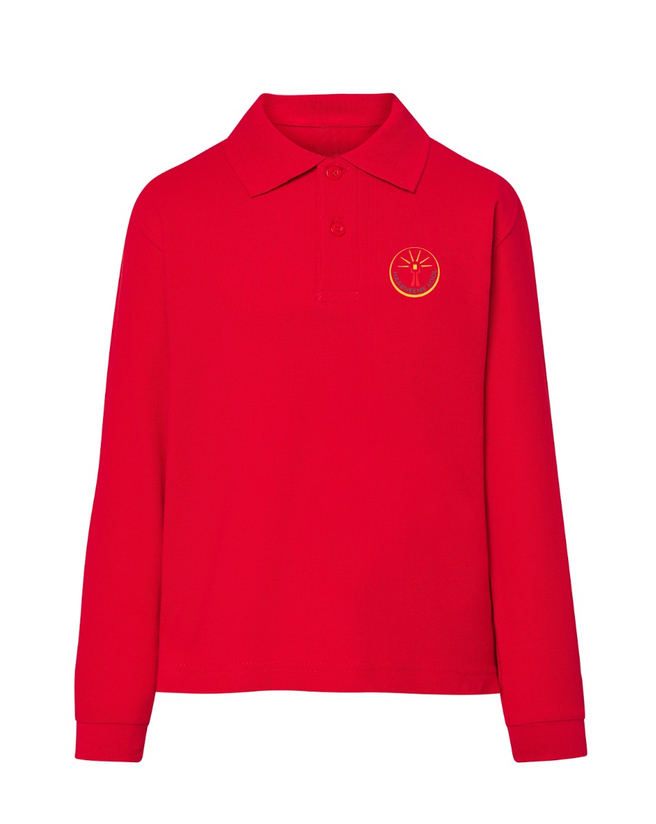 Laste pikkade varrukatega polosärk, punane