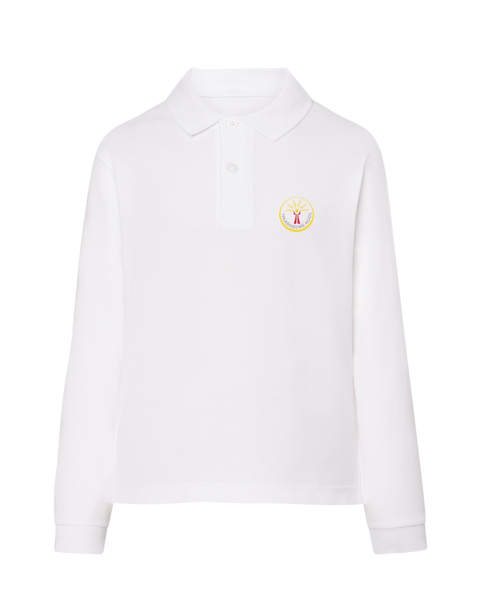 Laste pikkade varrukatega polosärk, valge