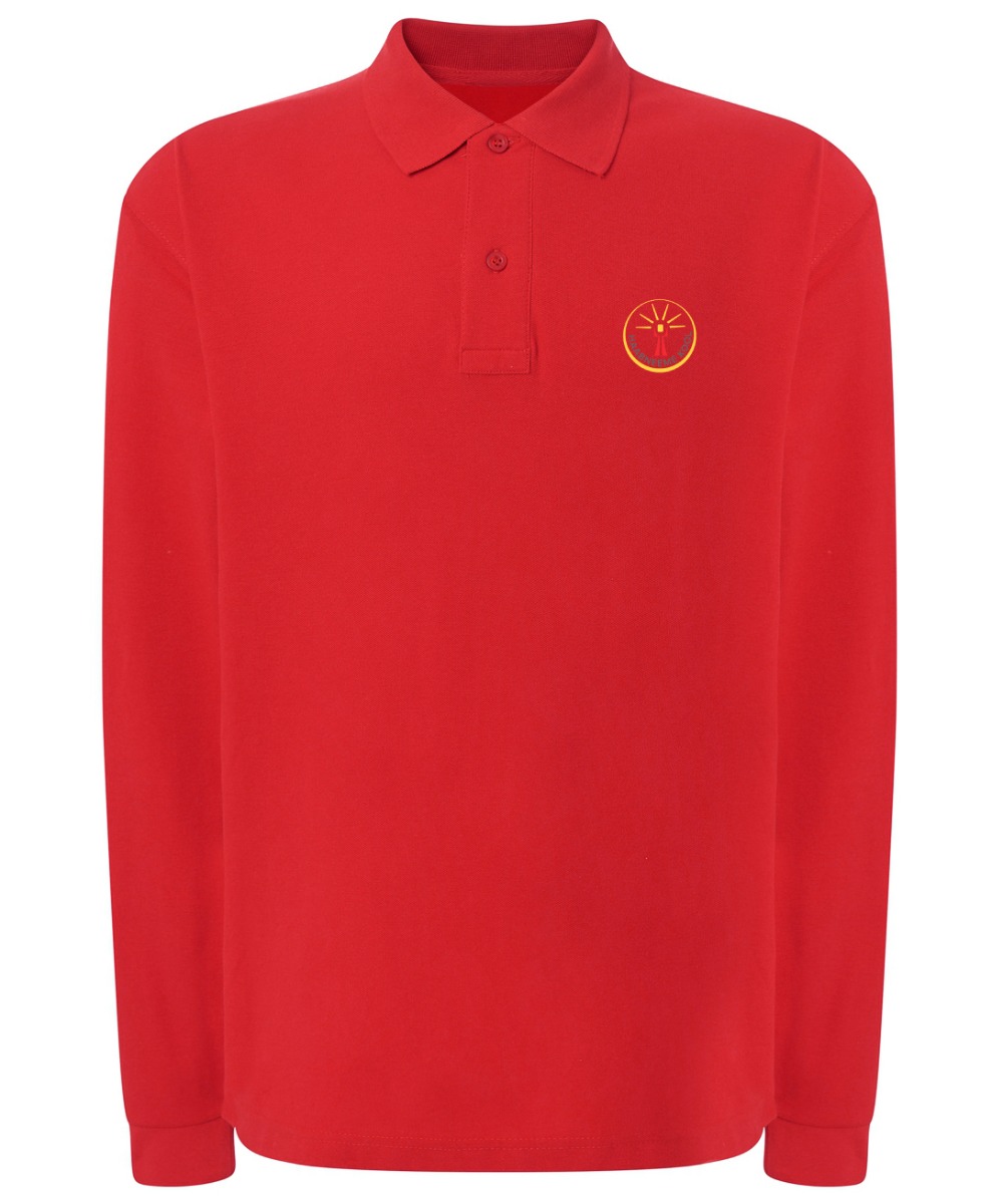 Meeste pikkade varrukatega polosärk, punane