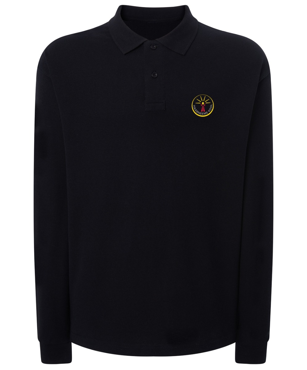 Meeste pikkade varrukatega polosärk, must