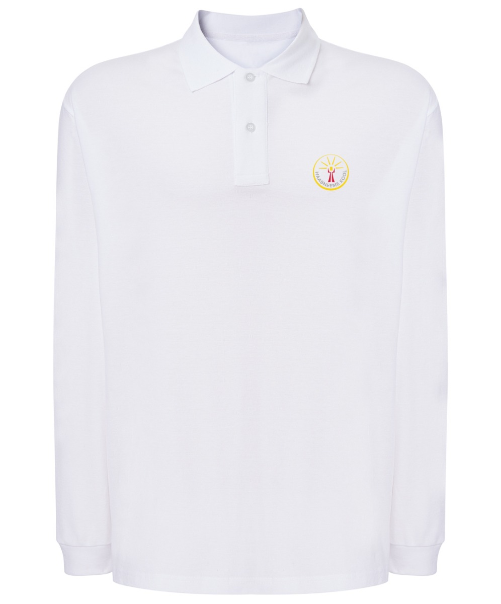 Meeste pikkade varrukatega polosärk, valge