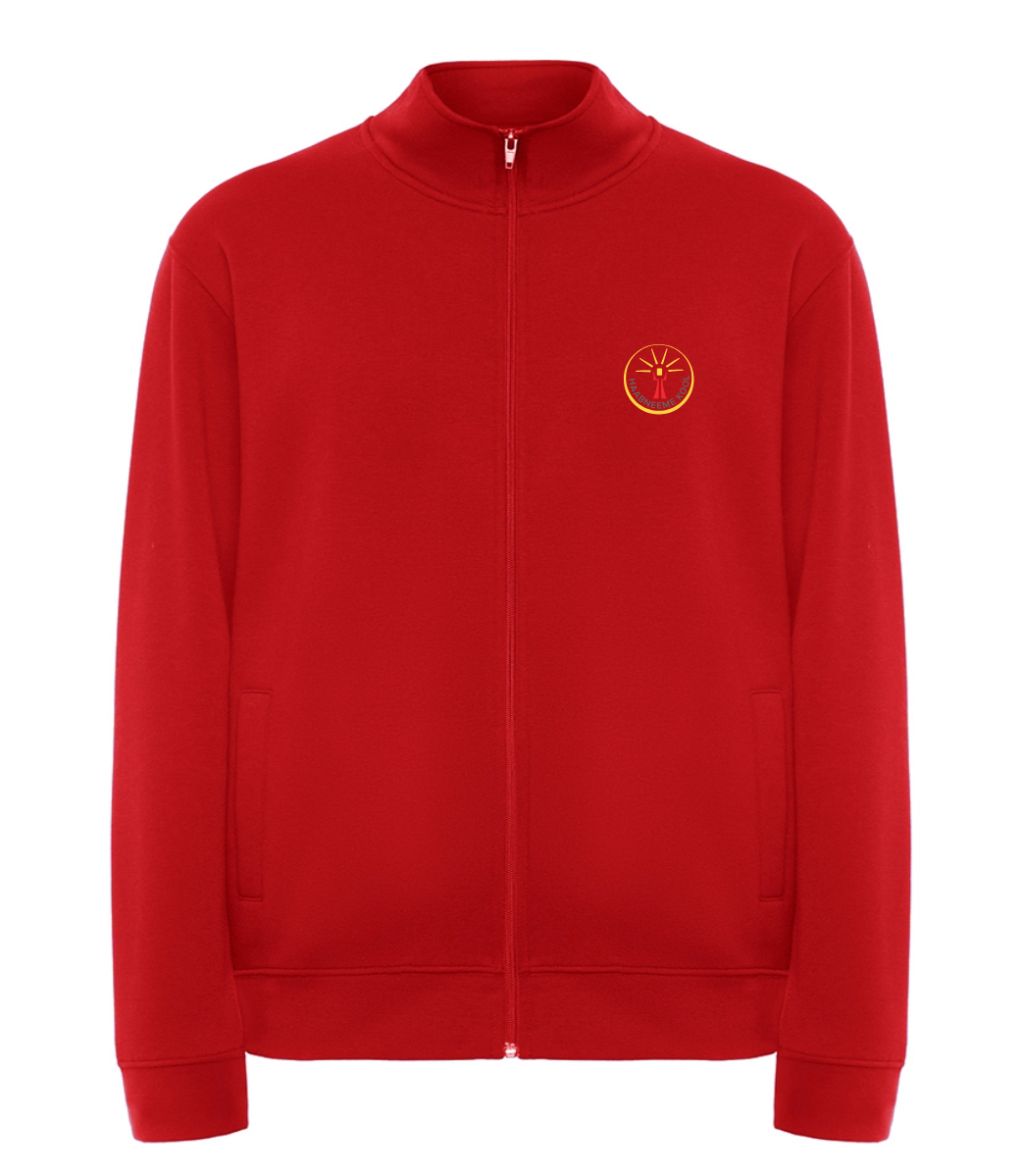 Laste lukuga jakk, punane